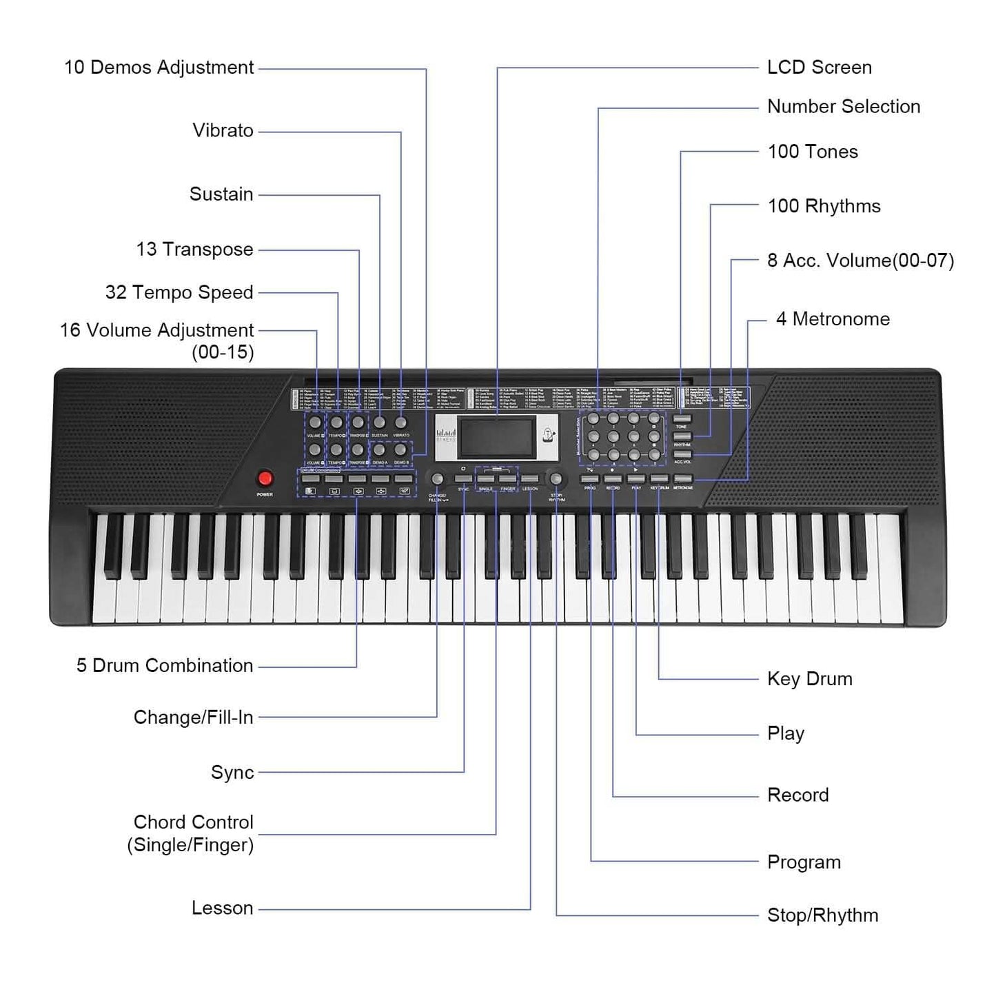 61 Keys Digital Music Keyboard Electronic Piano DailySale