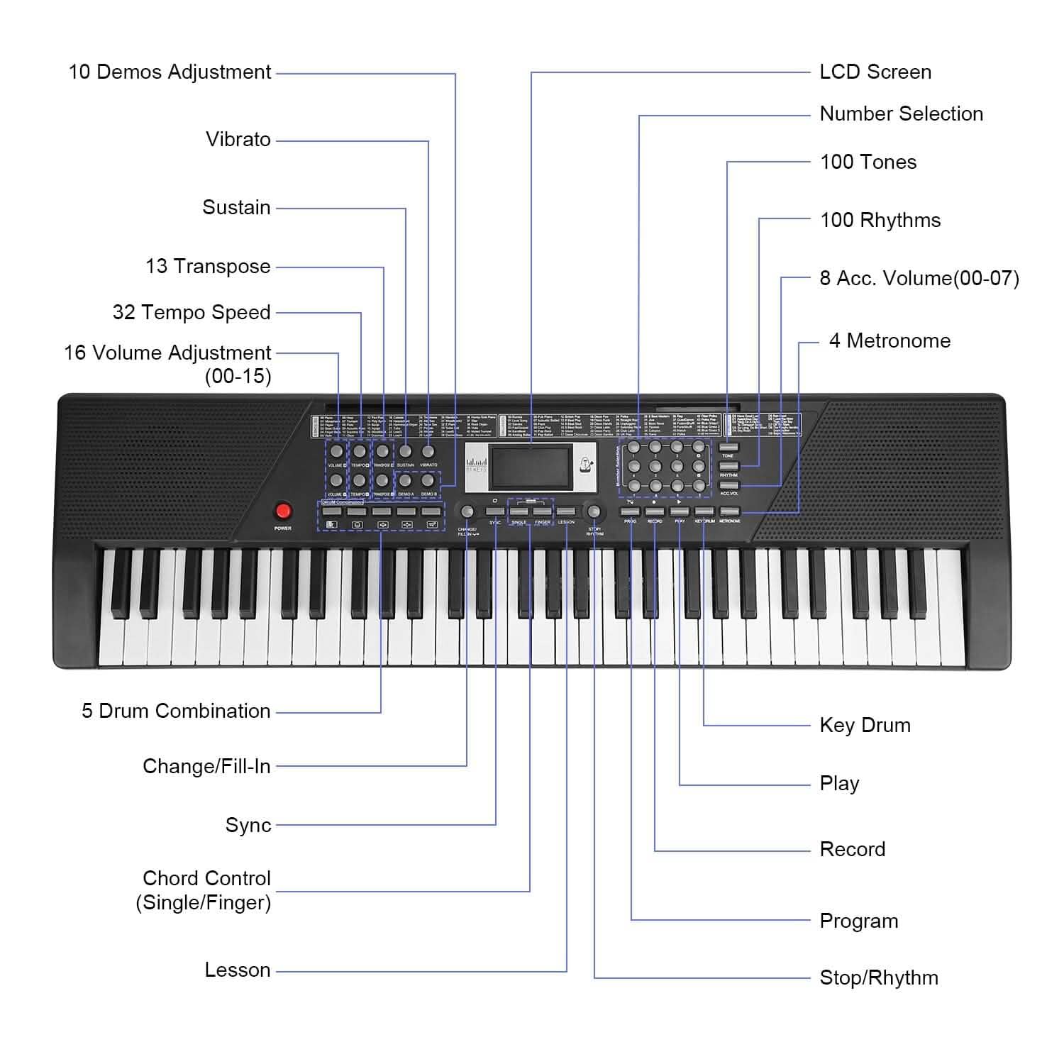 61 Keys Digital Music Keyboard Electronic Piano DailySale