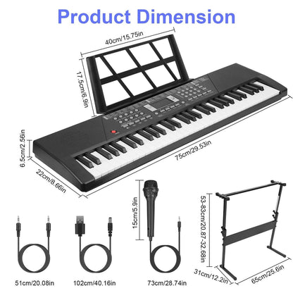 61 Keys Digital Music Keyboard Electronic Piano DailySale