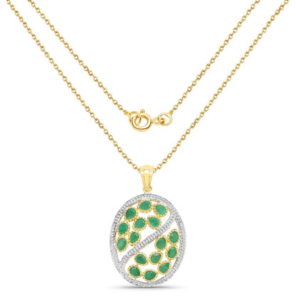 2.24 Carat Genuine Emerald .925 Sterling Silver Pendant Bids.com