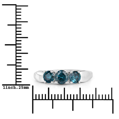 1.03 Carat Genuine Blue Diamond 14K White Gold Ring Bids.com