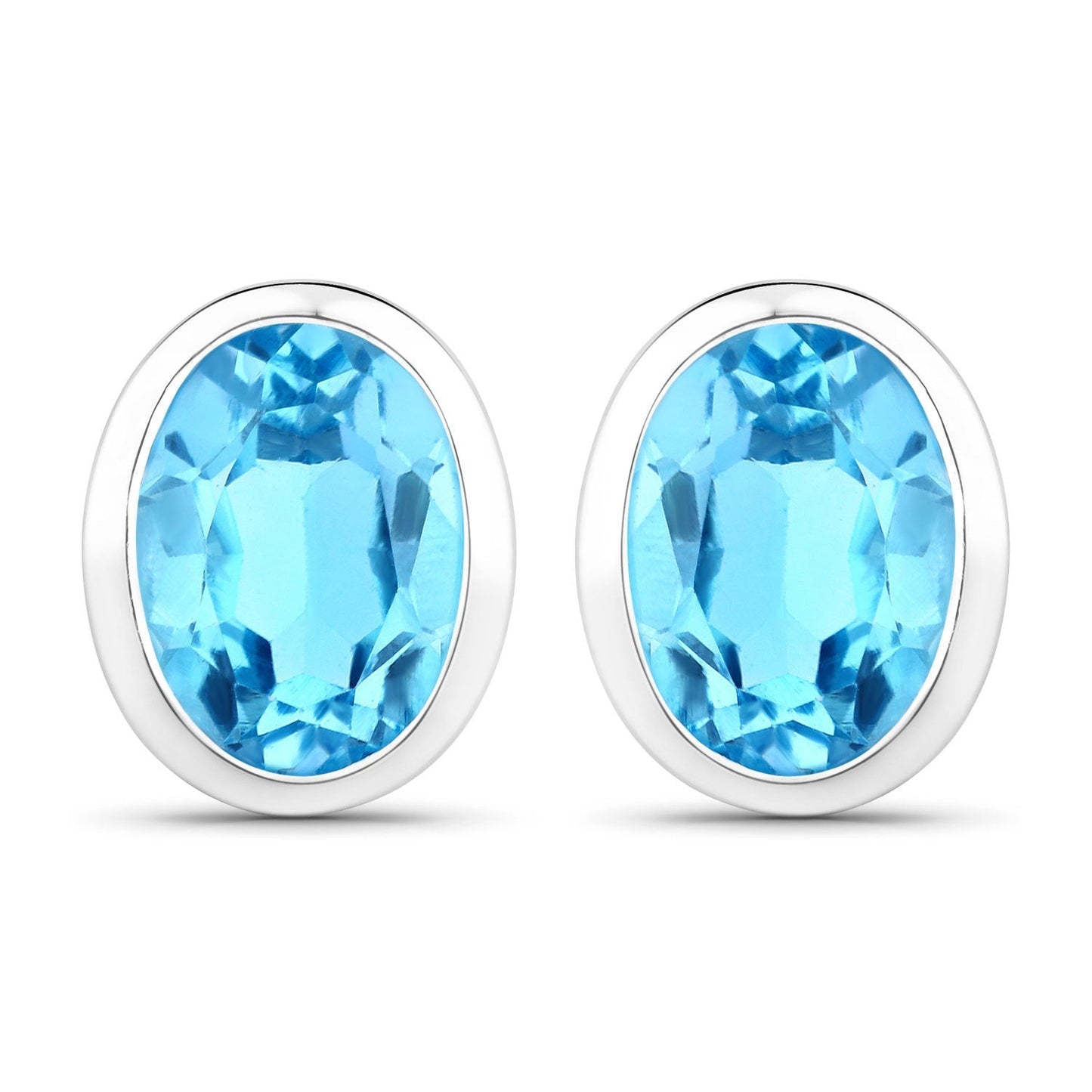 4.00 Carat Genuine Swiss Blue Topaz .925 Sterling Silver Earrings Bids.com