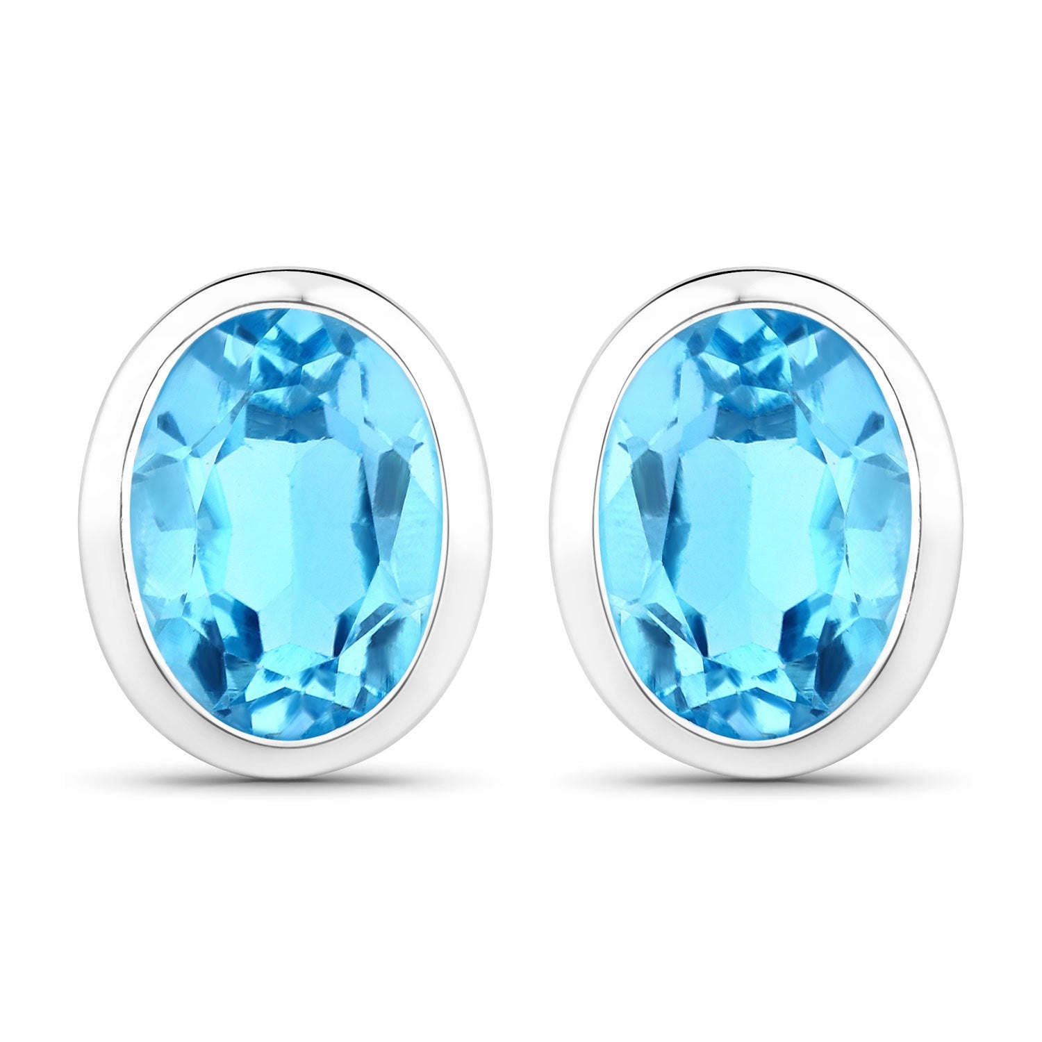 4.00 Carat Genuine Swiss Blue Topaz .925 Sterling Silver Earrings Bids.com