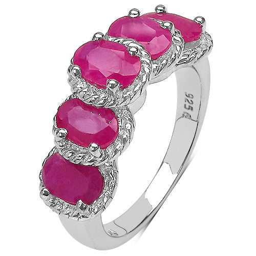 3.20 Carat Genuine Ruby Sterling Silver Ring Bids.com