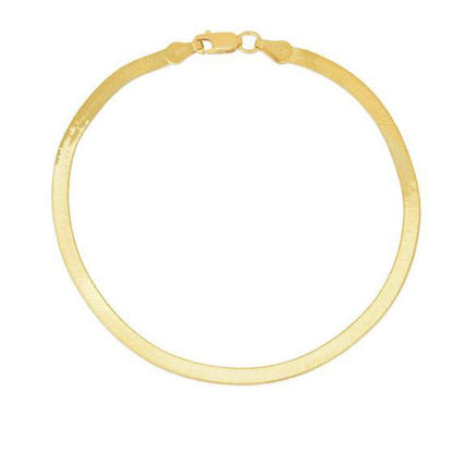 1.5mm 14k Yellow Gold Super Flex Herringbone Anklet Bids.com