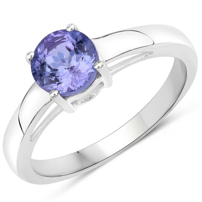 0.95 Carat Genuine Tanzanite .925 Sterling Silver Ring Bids.com