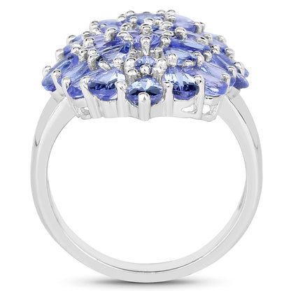 4.62 Carat Genuine Tanzanite .925 Sterling Silver Ring Bids.com