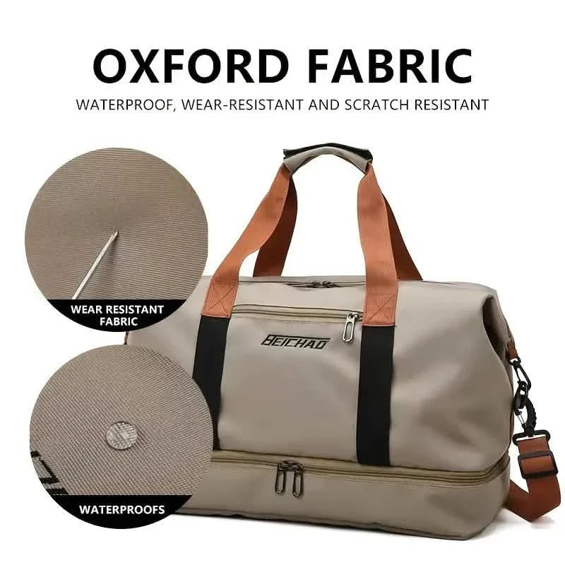 Nylon Duffel Bag for Travel – Large Capacity, Foldable, Shoe Compartment – Men & Women DailySale