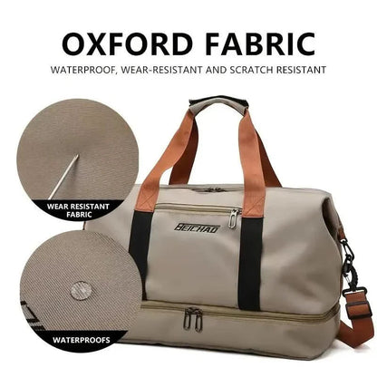 Nylon Duffel Bag for Travel – Large Capacity, Foldable, Shoe Compartment – Men & Women DailySale