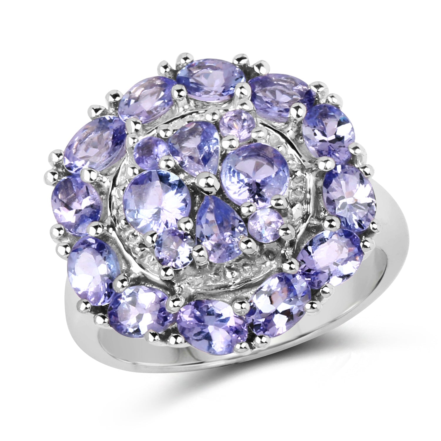2.92 Carat Genuine Tanzanite .925 Sterling Silver Ring Bids.com