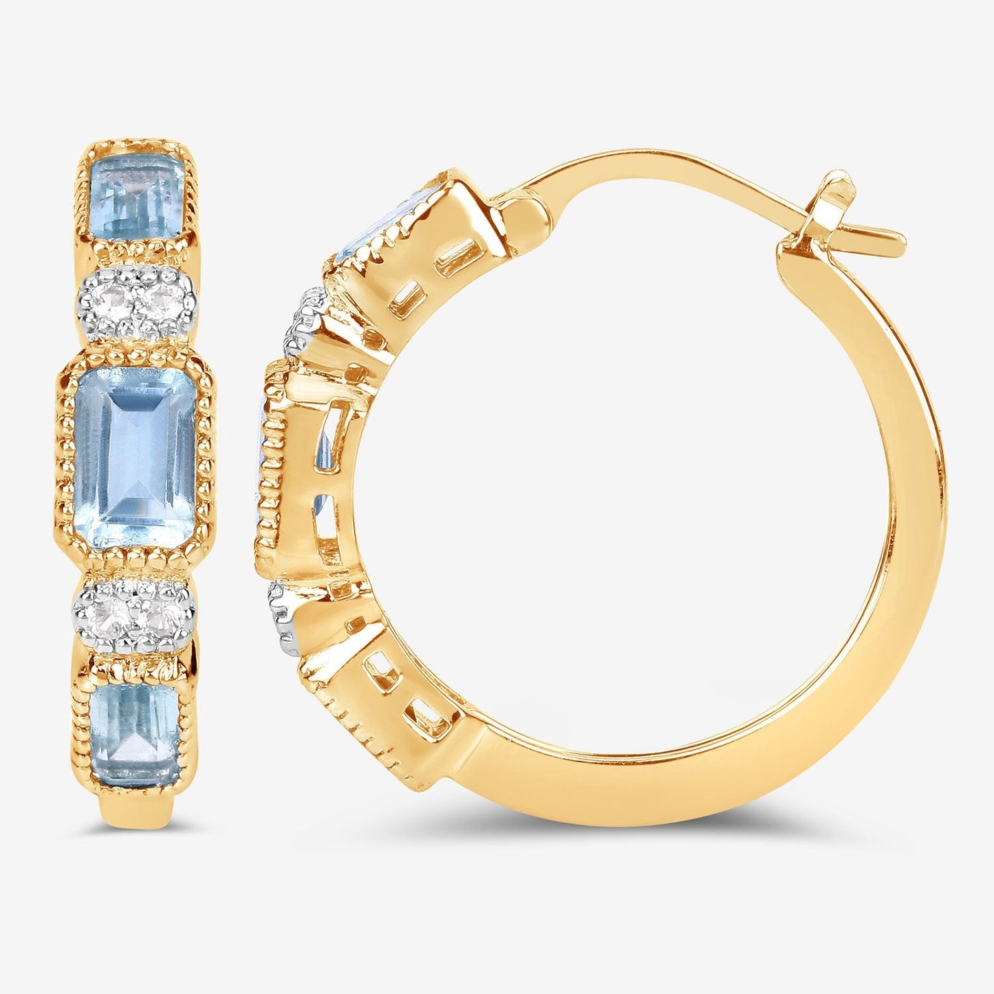 2.66 Carat Genuine Blue Topaz and White Topaz .925 Sterling Silver Earrings Bids.com