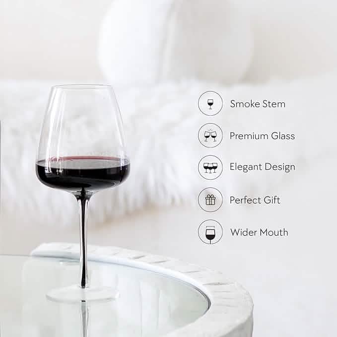 Hotel Collection Smoke Stem Red Wine Glasses  | 4 Glasses DailySale