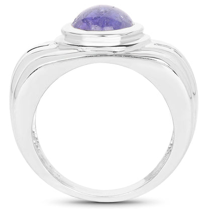 3.55 Carat Genuine Tanzanite .925 Sterling Silver Ring Bids.com