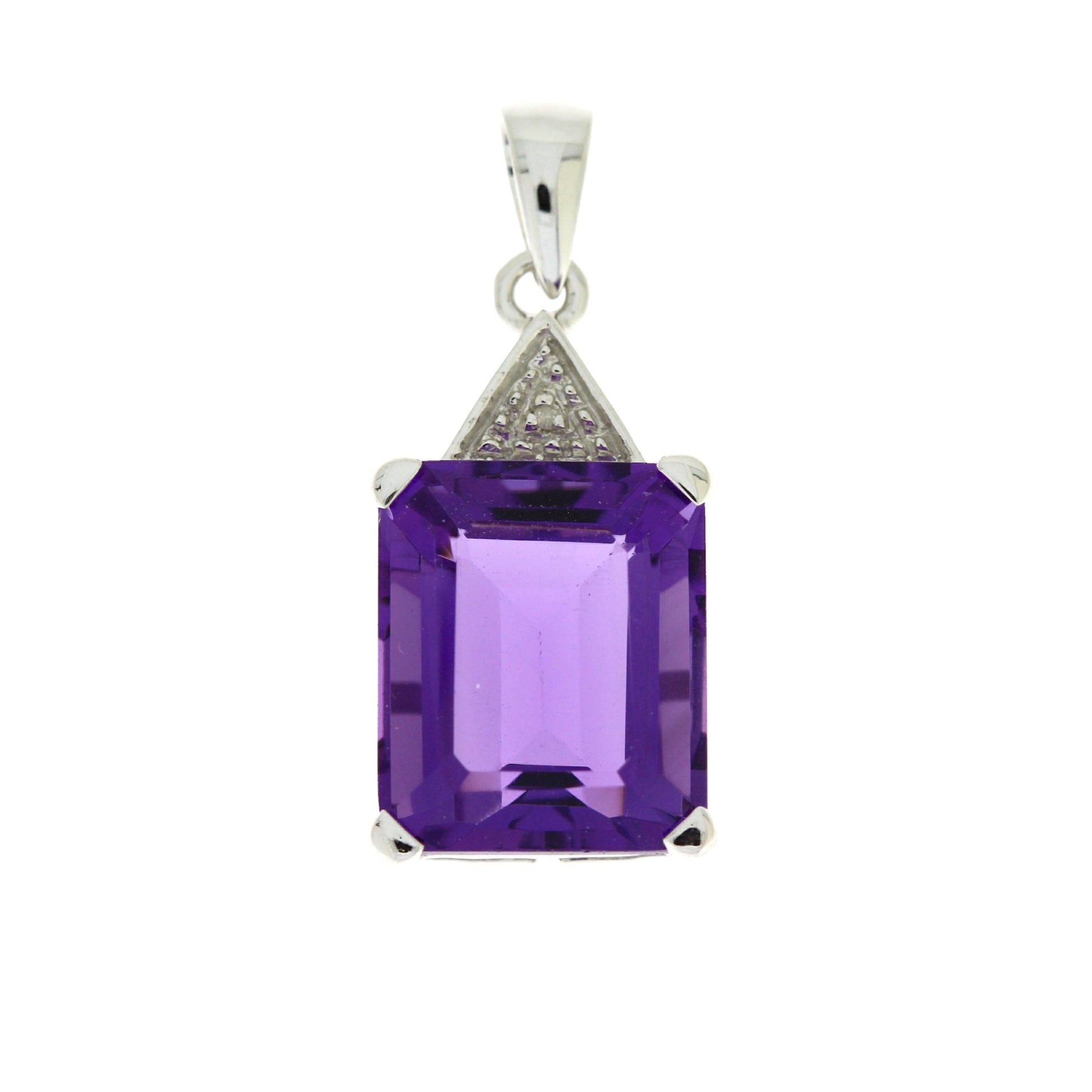 Amethyst Diamond Fashion Pendants 10KT White Gold Bids.com