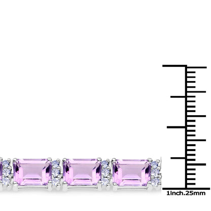 19.19 Carat Genuine Amethyst and Tanzanite .925 Sterling Silver Bracelet Bids.com