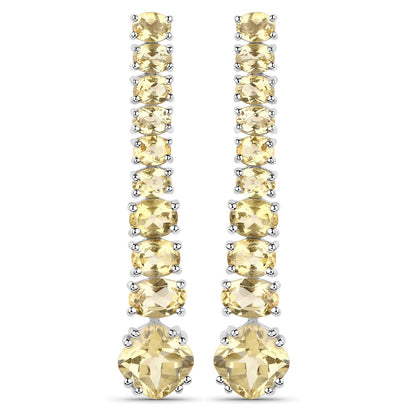 18K White Gold Plated 7.22 Carat Genuine Citrine .925 Sterling Silver Earrings Bids.com