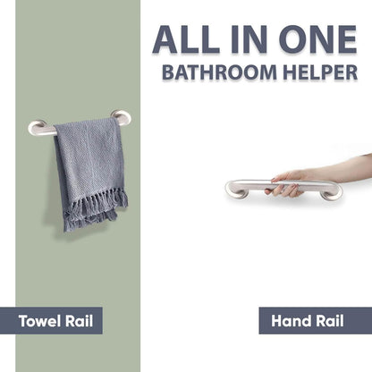 Stainless Steel 20cm Bathroom Shower Grab Bar & Towel Rail DailySale