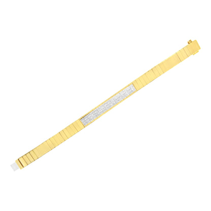 14K Yellow Gold 3 5/8 cttw Invisible Set Princess-Cut Diamond ID Tennis Bracelet (I-J Color, SI1-SI2 Clarity) - Size 7" Bids.com