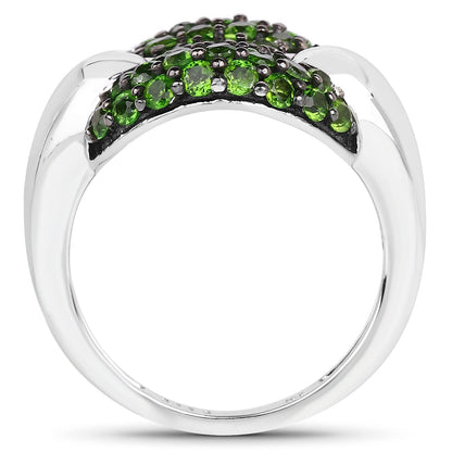 1.82 Carat Genuine Chrome Diopside .925 Sterling Silver Ring Bids.com