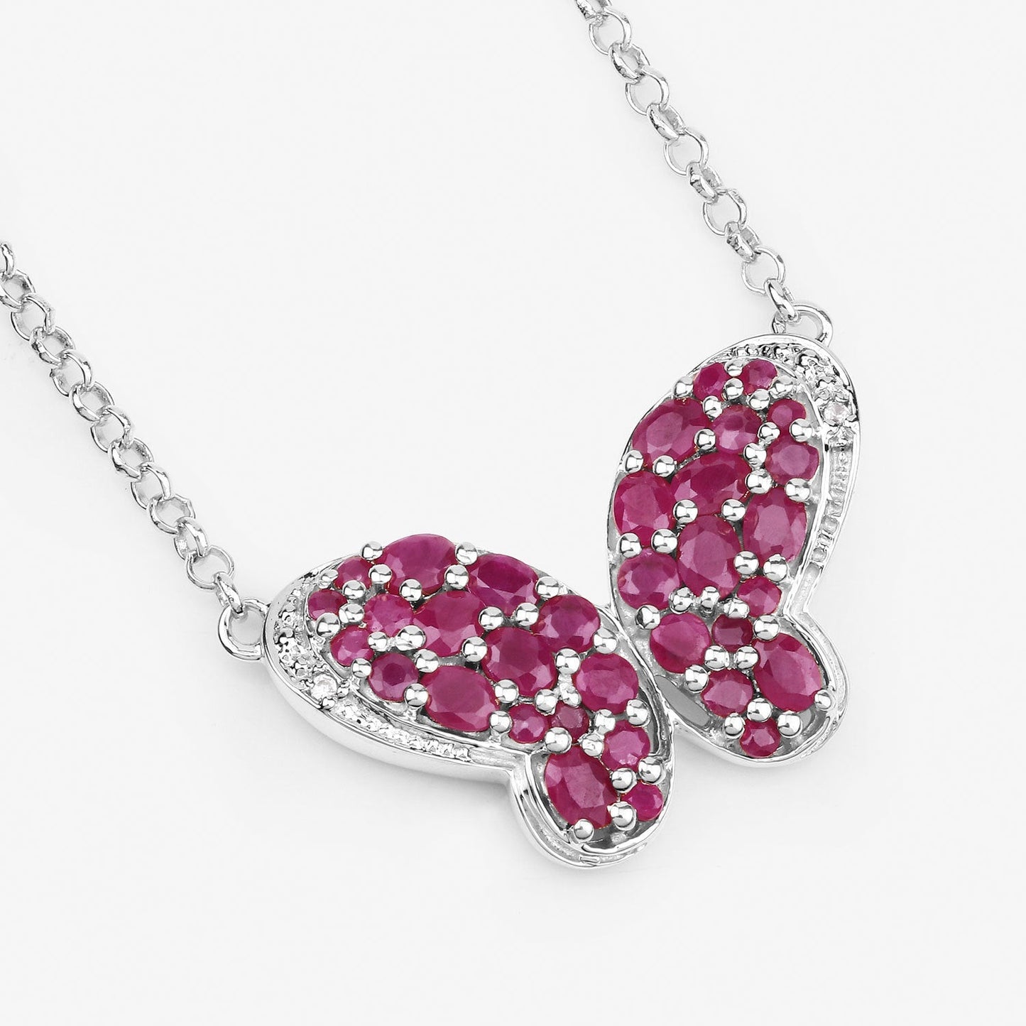 4.15 Carat Genuine Ruby and White Zircon .925 Sterling Silver Pendant Bids.com