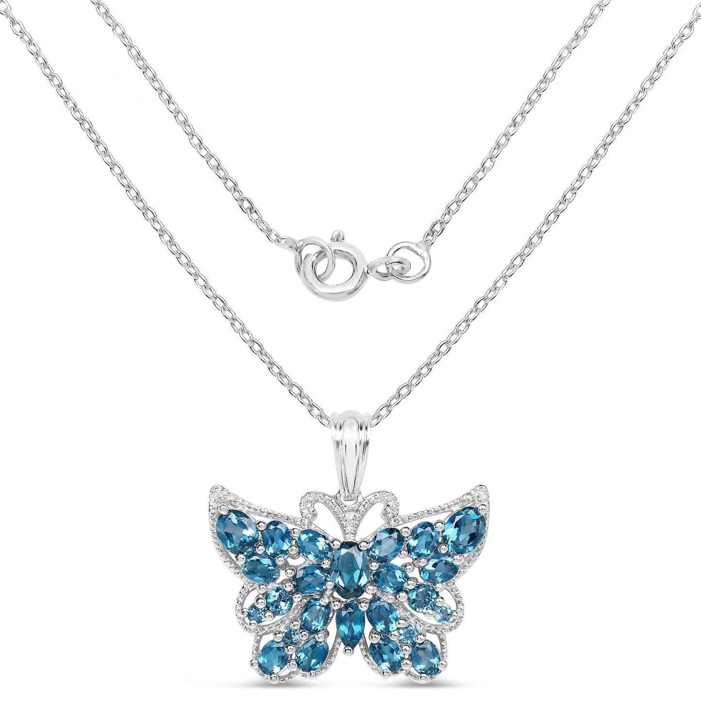 4.81 Carat Genuine London Blue Topaz .925 Sterling Silver Pendant Bids.com