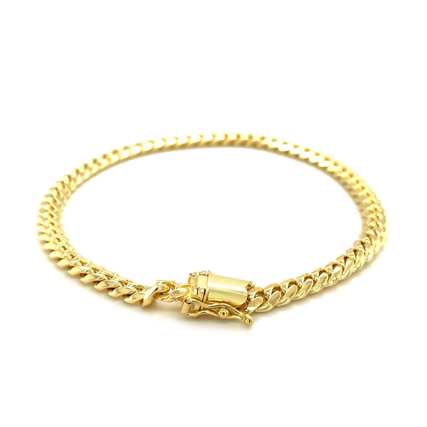 5.0mm 14k Yellow Gold Classic Miami Cuban Solid Bracelet Bids.com