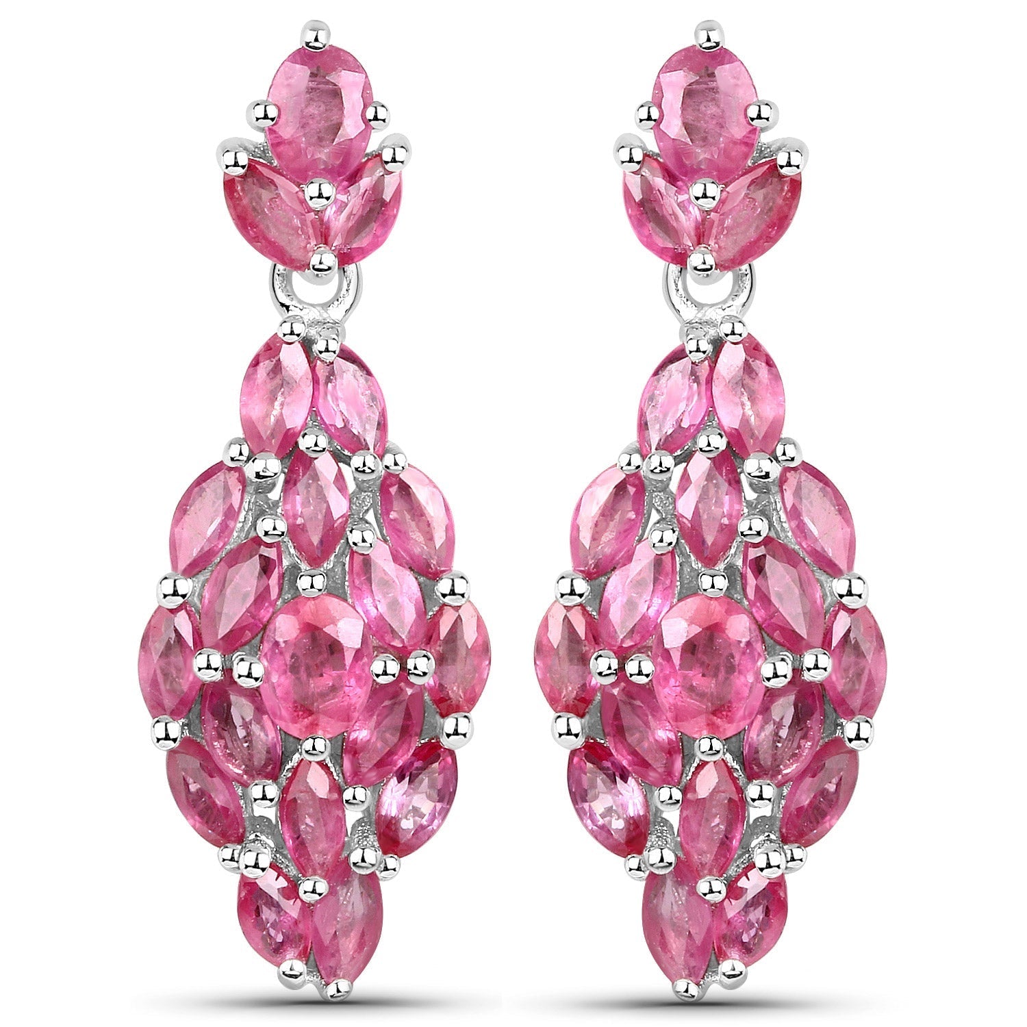 4.12 Carat Genuine Ruby .925 Sterling Silver Earrings Bids.com