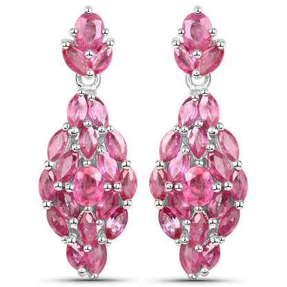 4.12 Carat Genuine Ruby .925 Sterling Silver Earrings Bids.com