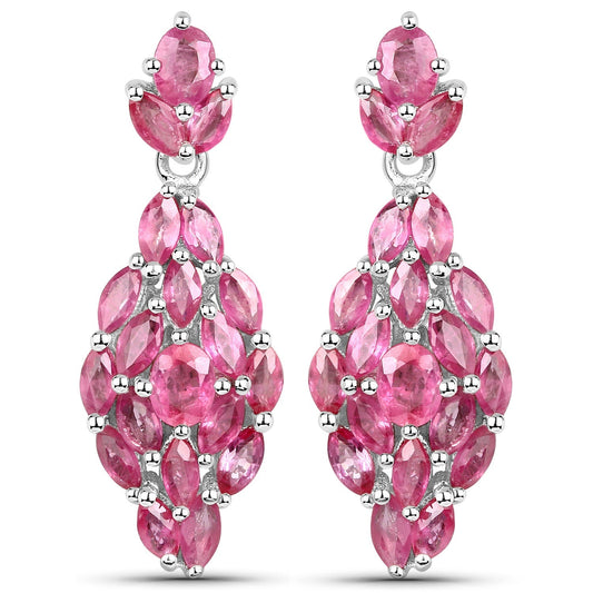 4.12 Carat Genuine Ruby .925 Sterling Silver Earrings Bids.com
