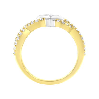 10K Two Tone Color 5/8 Cttw Diamond Kite and Twist Shank Ring (H-I Color,SI2-I1 Clarity) Bids.com