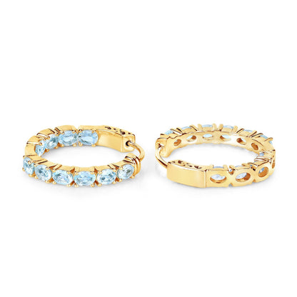 3.80 Carat Genuine Blue Topaz .925 Sterling Silver Earrings Bids.com