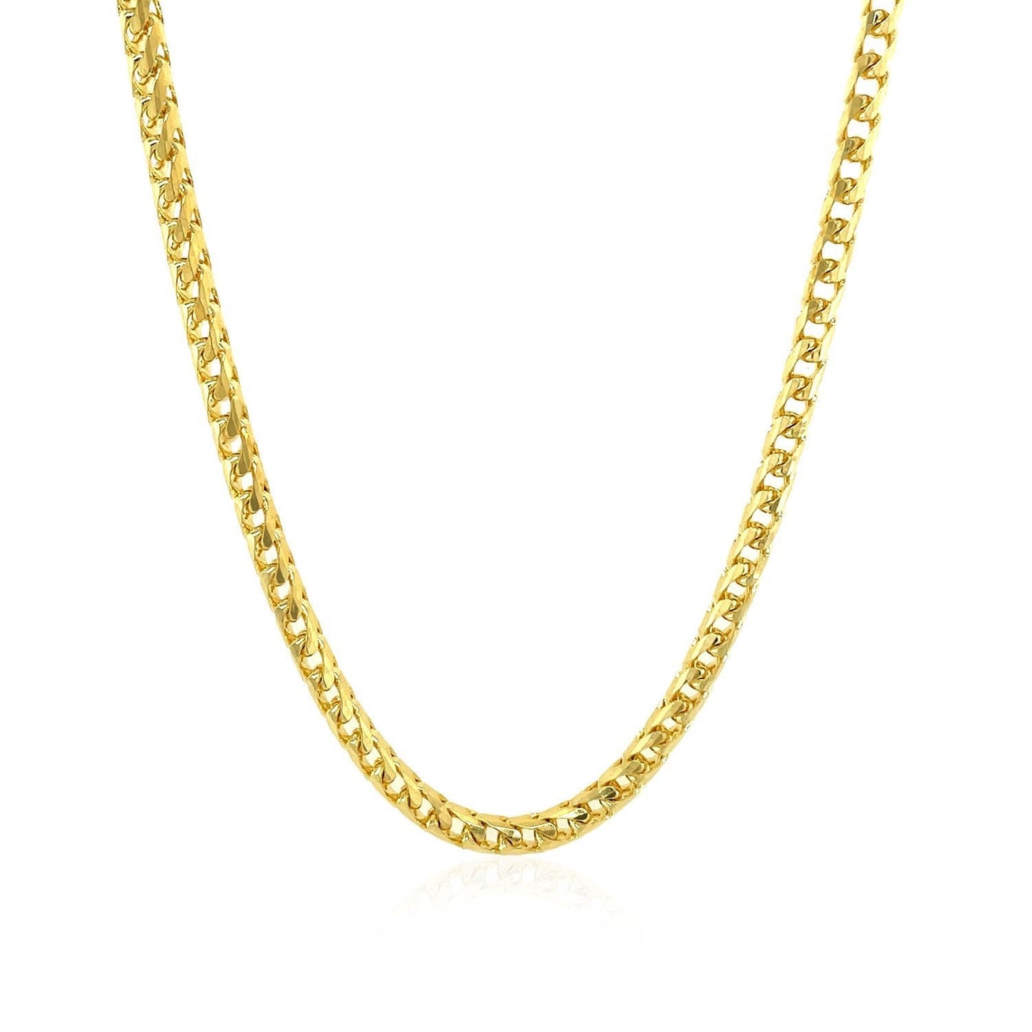 3.1mm 14k Yellow Solid Gold Diamond Cut Round Franco Chain Bids.com