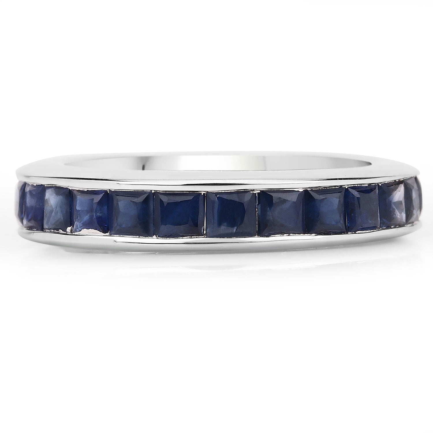 3.12 Carat Genuine Blue Sapphire .925 Sterling Silver Ring Bids.com