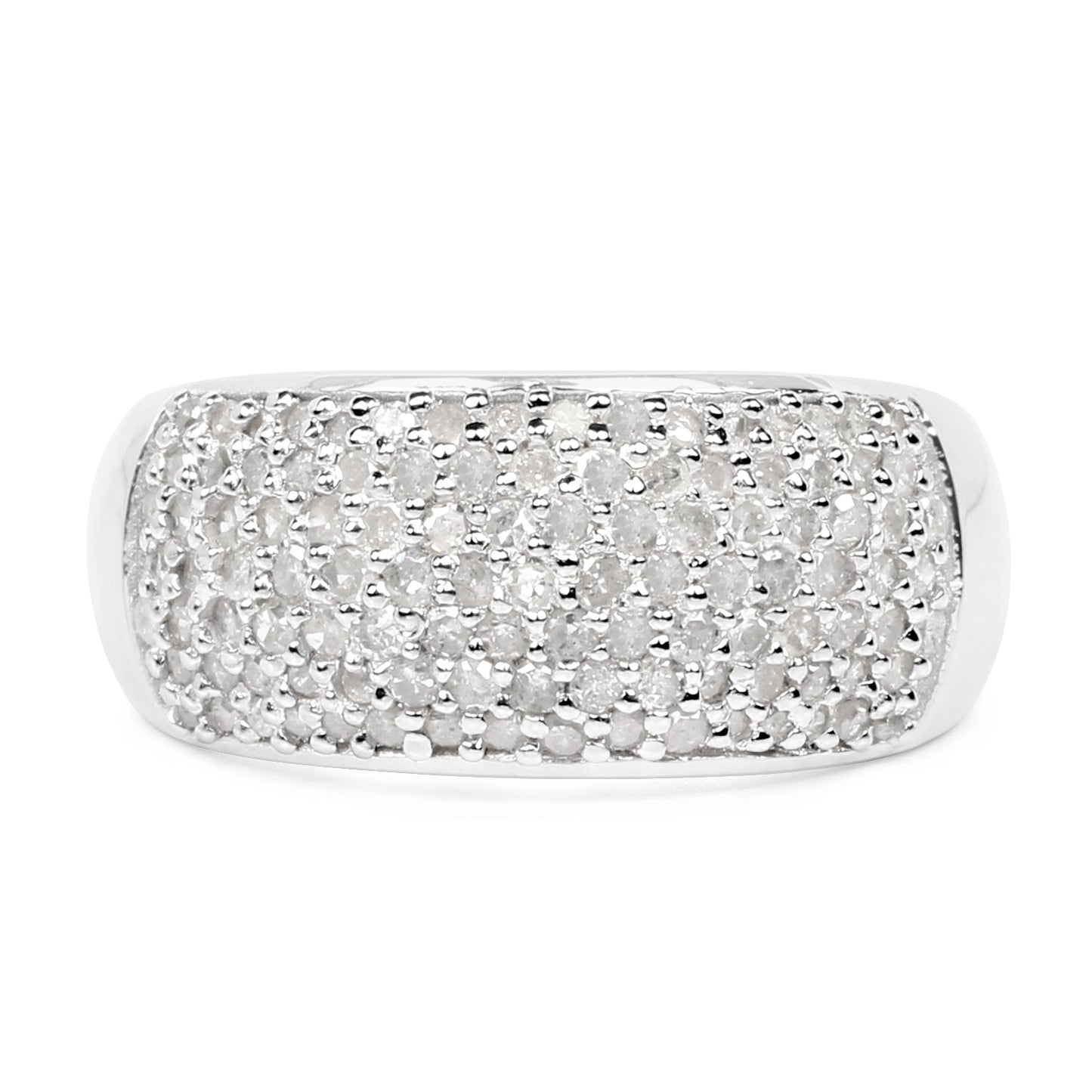 0.96 Carat Genuine White Diamond .925 Sterling Silver Ring Bids.com