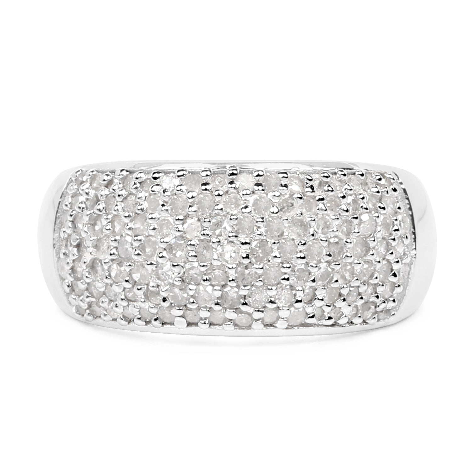 0.96 Carat Genuine White Diamond .925 Sterling Silver Ring Bids.com