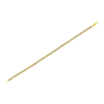 10K Yellow Gold Plated .925 Sterling Silver 1 cttw Prong-Set Diamond Pear Shape Link Bracelet (I-J Color, I1-I2 Clarity) - 7.25" Bids.com