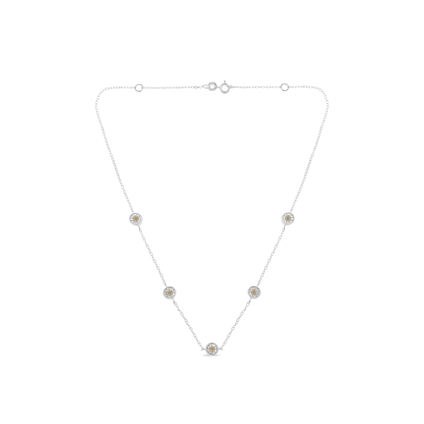 Sterling Silver Diamond Station Necklace (1/2 cttw, I-J Color, I1-I2 Clarity) Bids.com