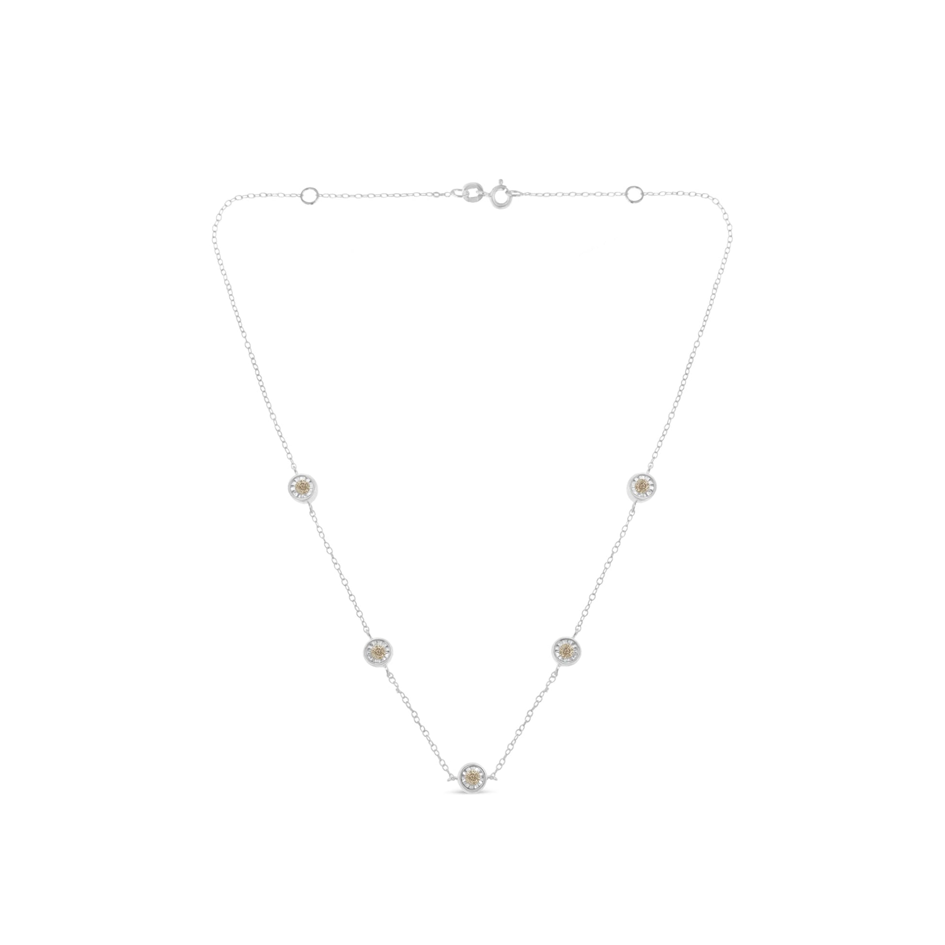 Sterling Silver Diamond Station Necklace (1/2 cttw, I-J Color, I1-I2 Clarity) Bids.com