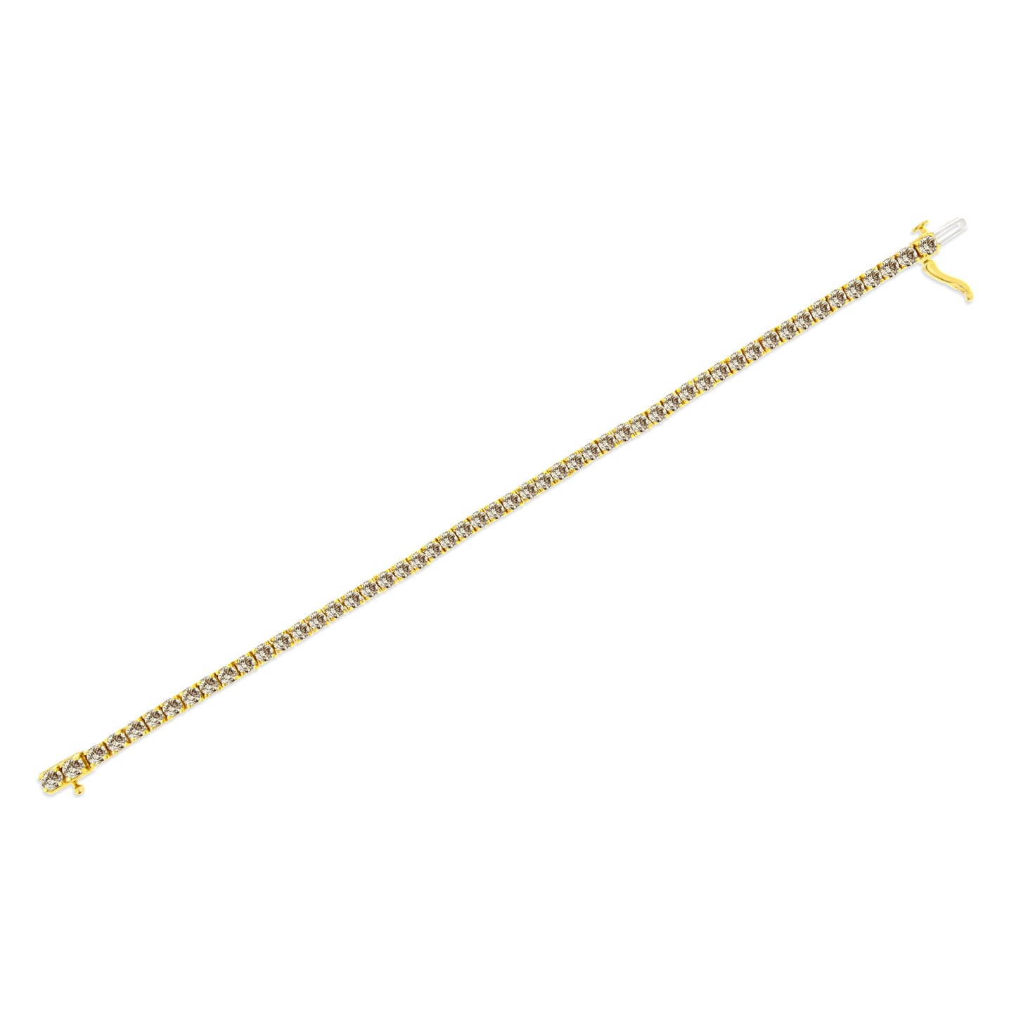 14K Yellow Gold Plated .925 Sterling Silver 8.0 Cttw Diamond Classic Link Tennis Bracelet (K-L Color, I2-I3 Clarity) - 7-1/4" Bids.com