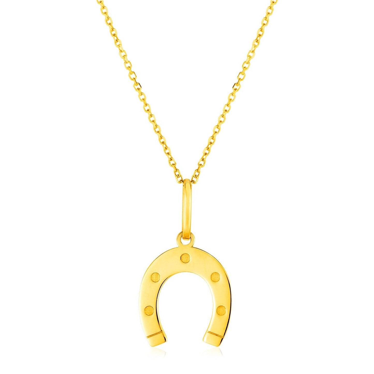 14K Yellow Gold Necklace with Horseshoe Bids.com