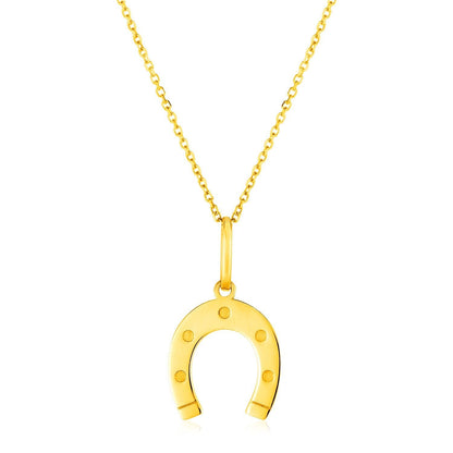 14K Yellow Gold Necklace with Horseshoe Bids.com