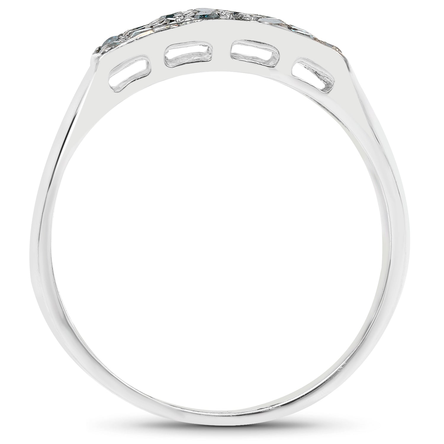 0.48 Carat Genuine Blue Diamond .925 Sterling Silver Ring Bids.com