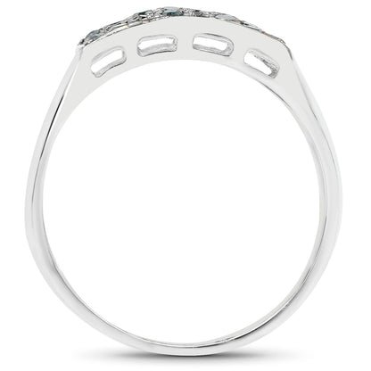 0.48 Carat Genuine Blue Diamond .925 Sterling Silver Ring Bids.com