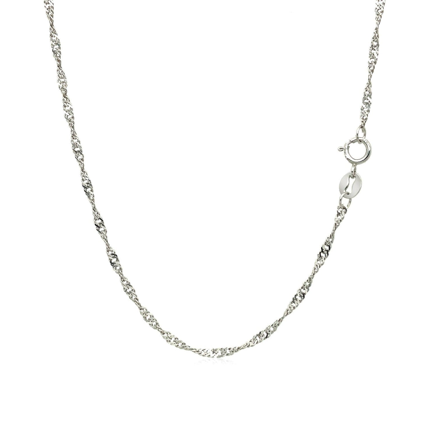 10k White Gold Singapore Chain 1.5mm Bids.com