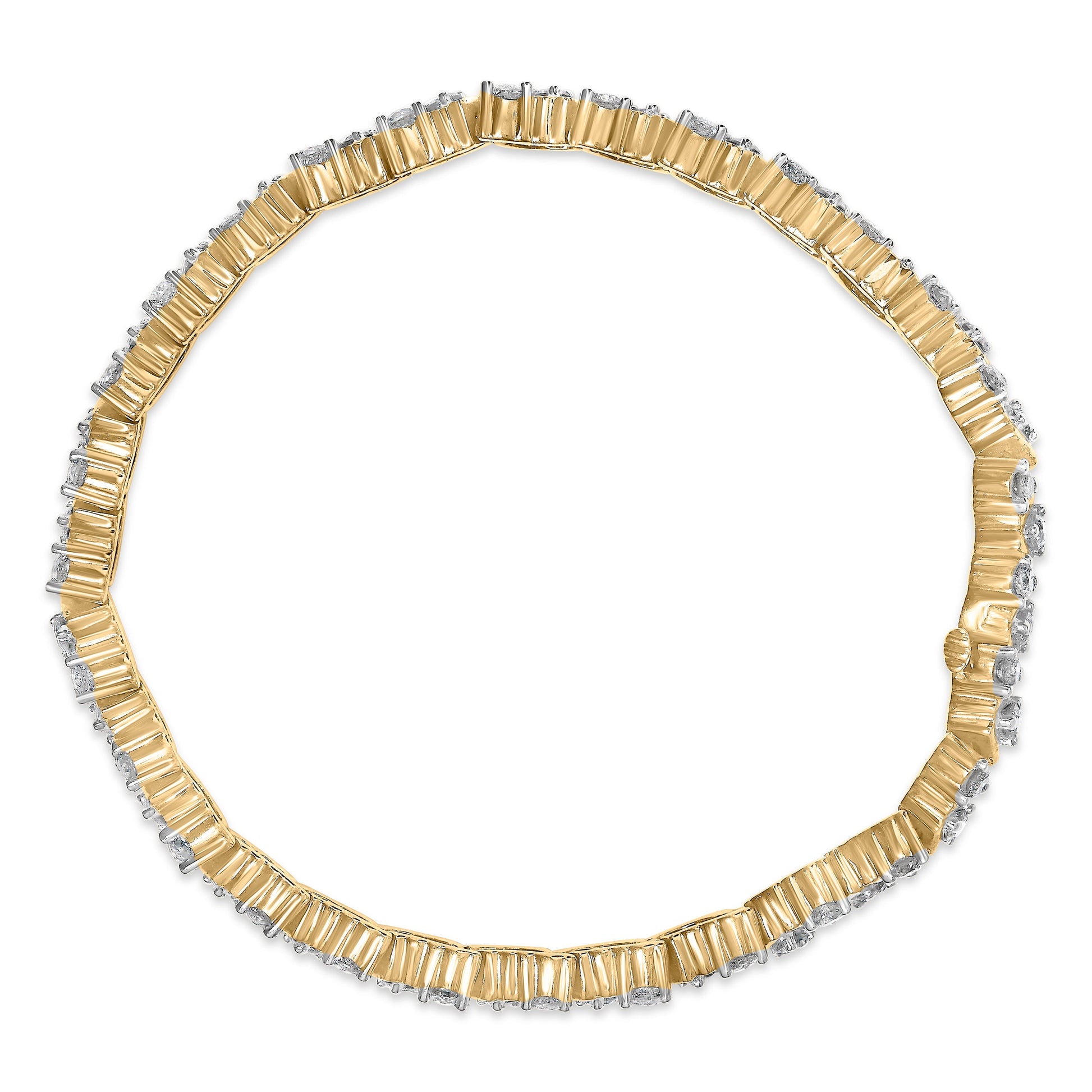 14K Yellow Gold 4.00 Cttw Diamond Triangle Link Tennis Bracelet (H-I Color, I1-I2 Clarity) - 7" Inches Bids.com