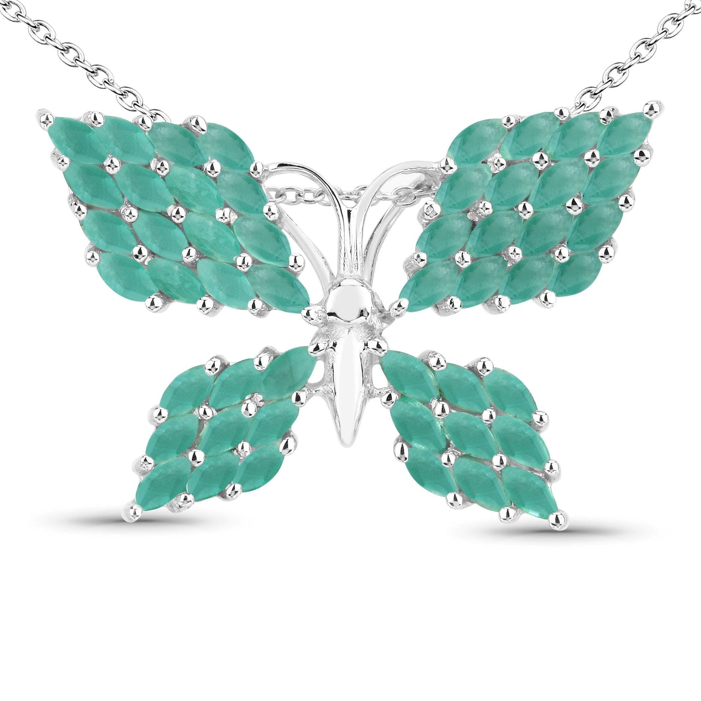 3.12 Carat Genuine Emerald .925 Sterling Silver Pendant Bids.com