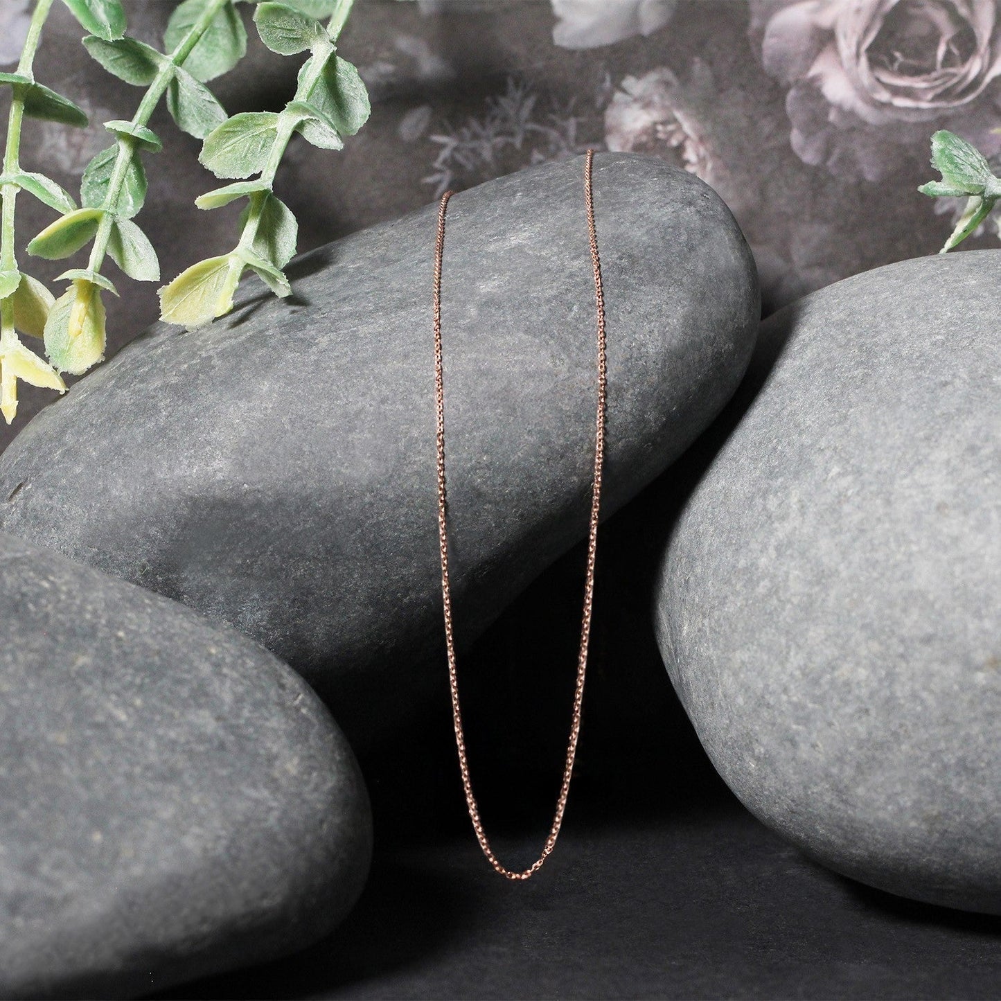 14k Rose Gold Diamond Cut Cable Link Chain 0.7mm Bids.com