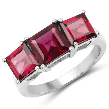4.87 Carat Genuine Rhodolite .925 Sterling Silver Ring Bids.com