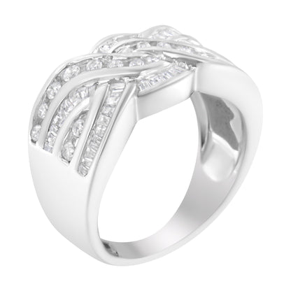 10K White Gold Diamond Bypass Ring (1 Cttw, H-I Color, I1-I2 Clarity) - Size 6-3/4 Bids.com