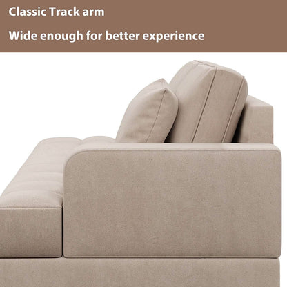 64" Deep Tufted Upholstered Textured Fabric Chaise Lounge Toss Pillow Included DailySale